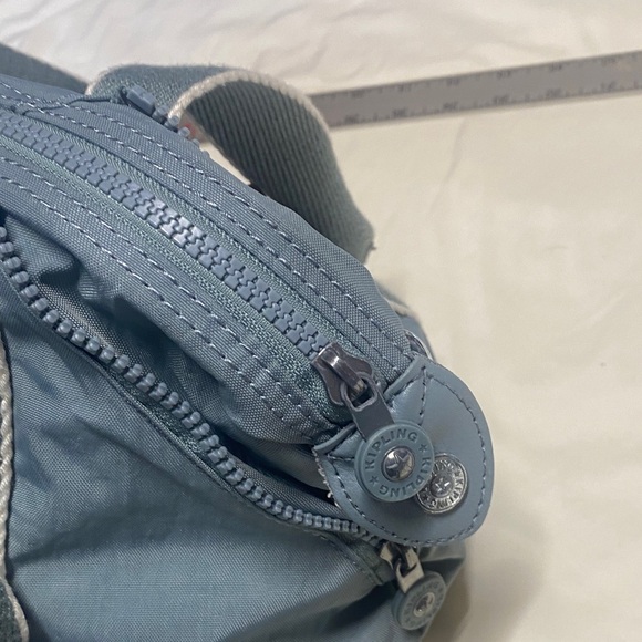 Kipling Blueish green Tote with White Trim - Picture 6 of 16